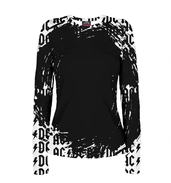 Женский лонгслив с изображением AC/DC цвета Белый