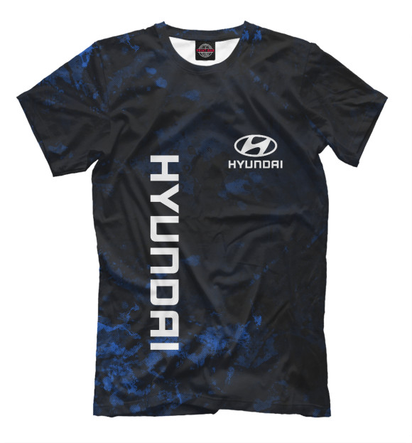 Мужская футболка с изображением Хендай, Hyundai цвета Белый