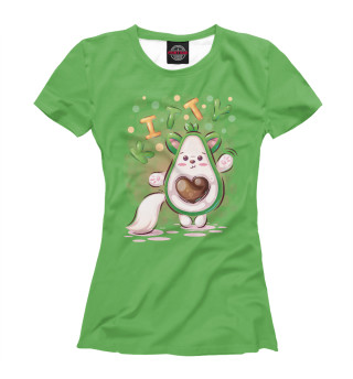 Женская футболка Авокадо котенок