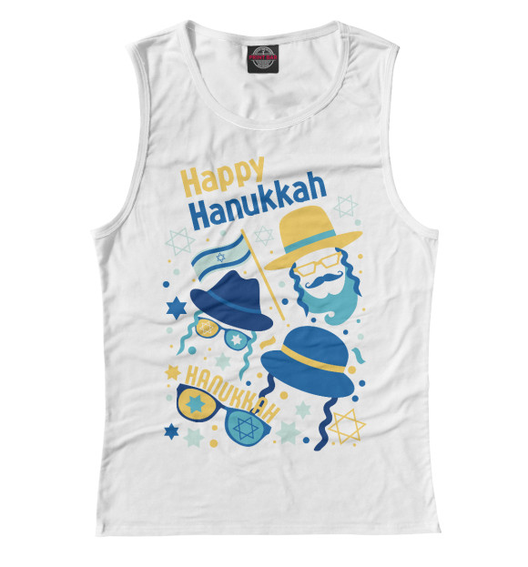 Майка для девочки с изображением Happy Hanukkah цвета Белый