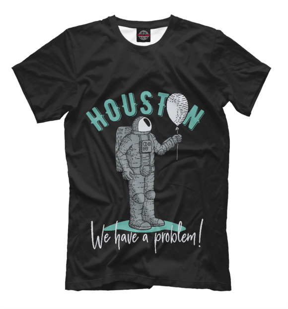 Мужская футболка с изображением Houston цвета Белый