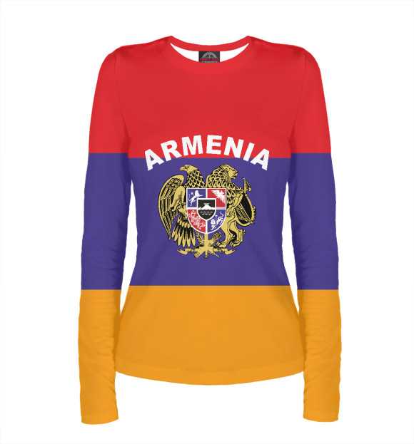 Женский лонгслив с изображением Armenia цвета Белый