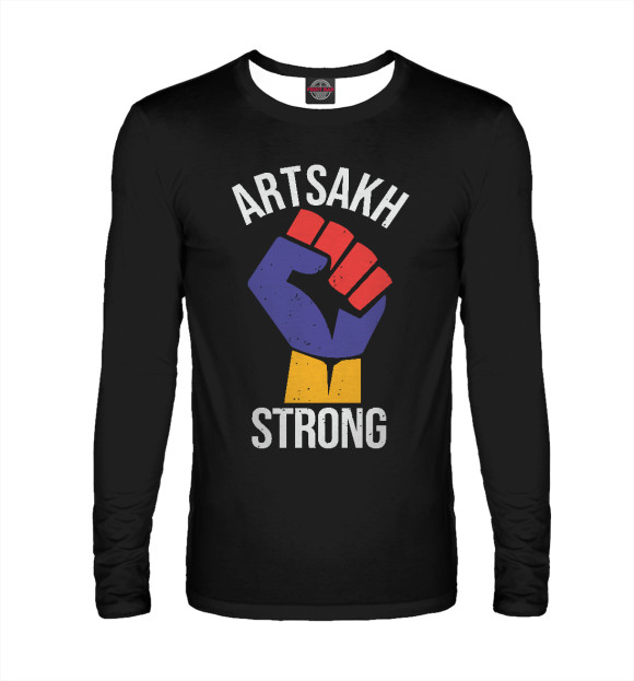 Мужской лонгслив с изображением Strong Artsakh цвета Белый
