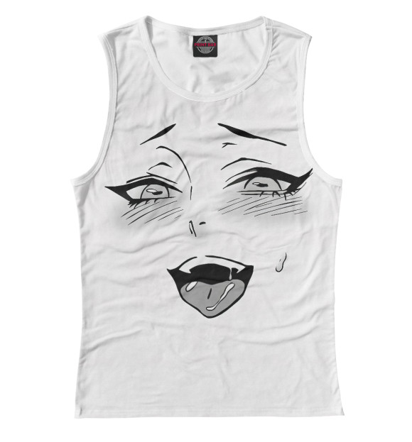 Женская майка с изображением Ahegao цвета Белый