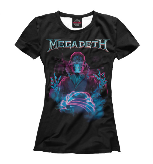 Футболка для девочек с изображением Megadeth цвета Белый