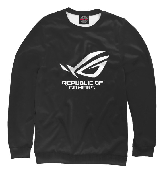 Женский свитшот с изображением Asus Republic of Gamers цвета Белый