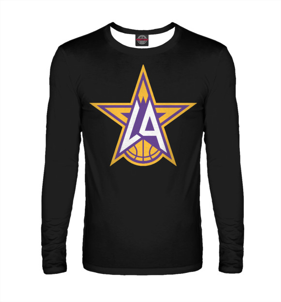 Мужской лонгслив с изображением Lakers цвета Белый