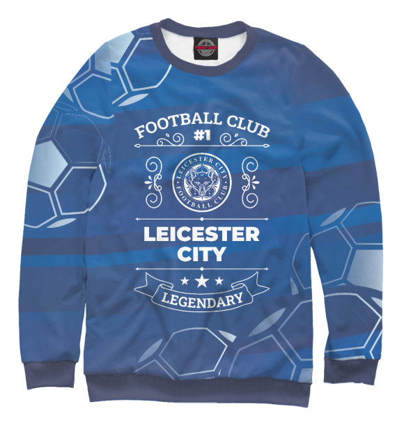 Мужской свитшот с изображением Leicester City FC #1 цвета Белый