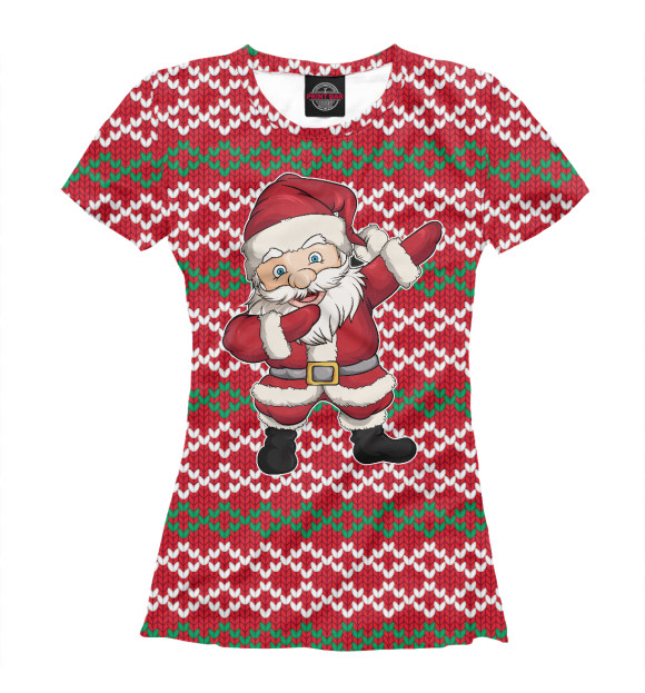 Футболка для девочек с изображением Dab Santa цвета Белый