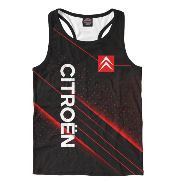 Мужская майка-борцовка с изображением СИТРОЕН, CTROEN цвета Белый