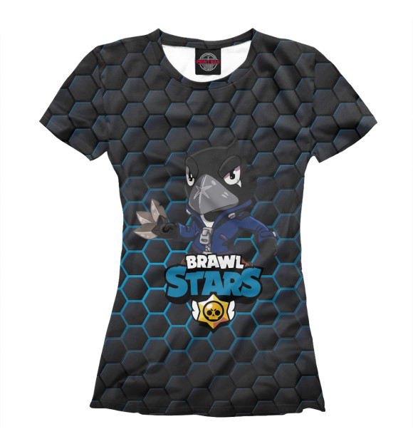 Женская футболка с изображением Brawl Stars Crow цвета Белый