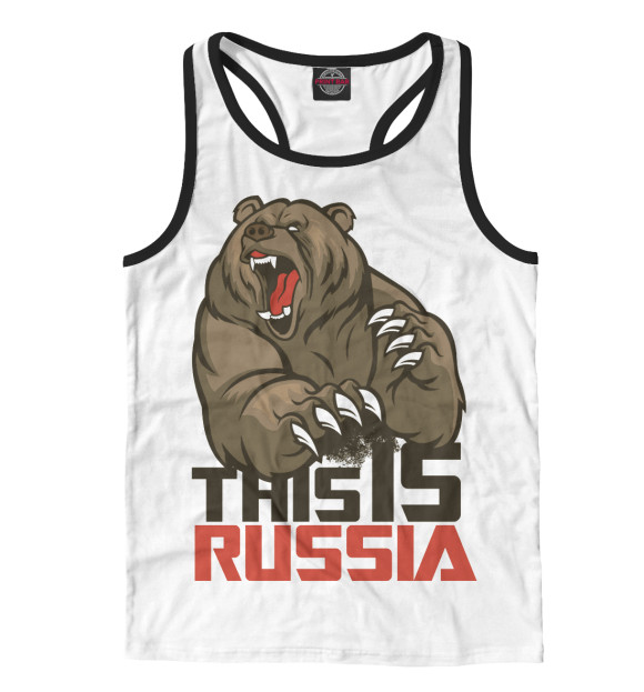 Мужская майка-борцовка с изображением Это РОССИЯ цвета Белый
