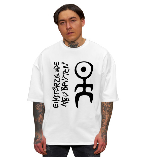 Мужская футболка оверсайз с изображением Einsturzende Neubauten цвета Белый