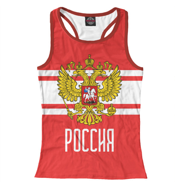 Женская майка-борцовка с изображением Россия цвета Белый