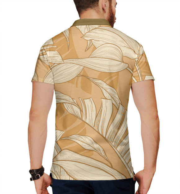 Мужское поло с изображением Летняя тропикана цвета Белый