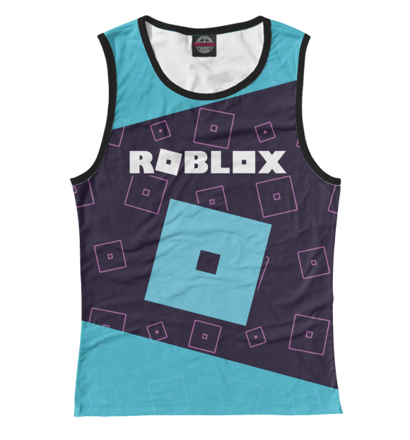 Майка для девочки с изображением Roblox / Роблокс цвета Белый