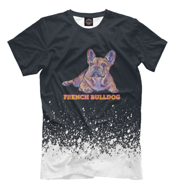 Мужская футболка с изображением French Bulldog Lover цвета Белый