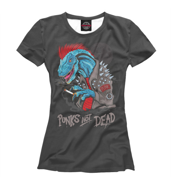 Женская футболка с изображением Punk’s Not Dead цвета Белый