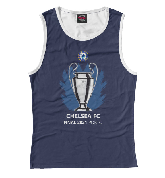 Женская майка с изображением Chelsea champion цвета Белый