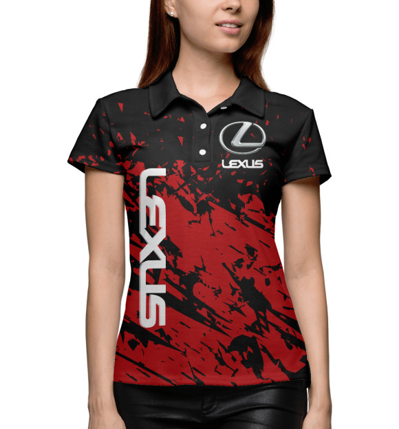 Женское поло с изображением Lexus Лексус цвета Белый