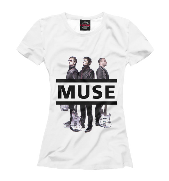 Футболка для девочек с изображением Muse цвета Белый