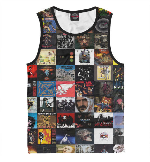 Мужская майка с изображением РОК Music цвета Белый