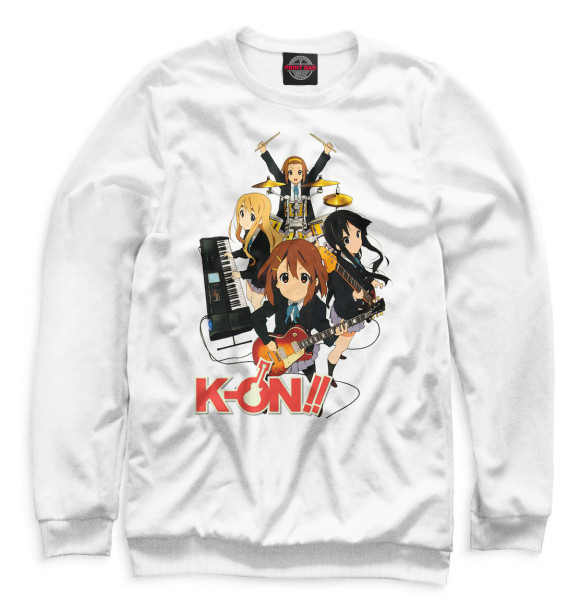 Мужской свитшот с изображением K-On! цвета Белый