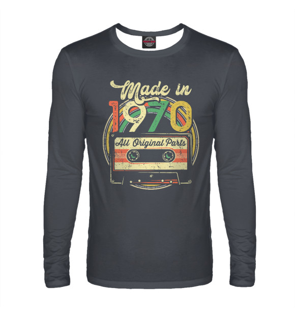 Мужской лонгслив с изображением Made in 1970 цвета Белый