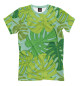 Мужская футболка Большие зеленые резные листья