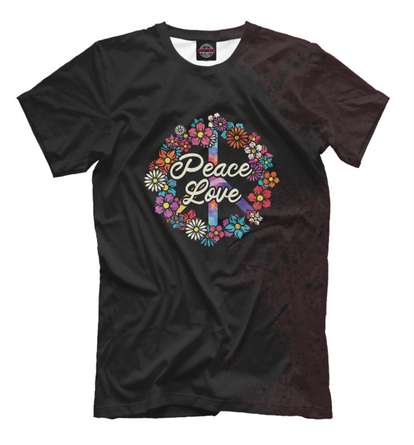 Футболка для мальчиков с изображением Floral Peace Love цвета Белый