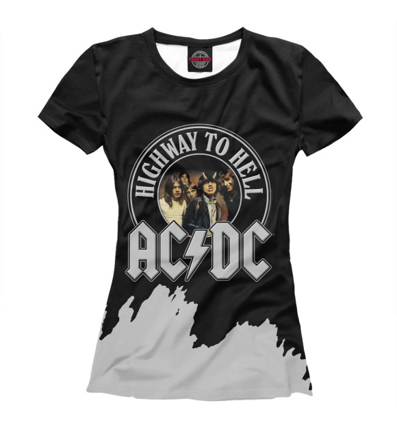 Футболка для девочек с изображением AC/DC цвета Белый
