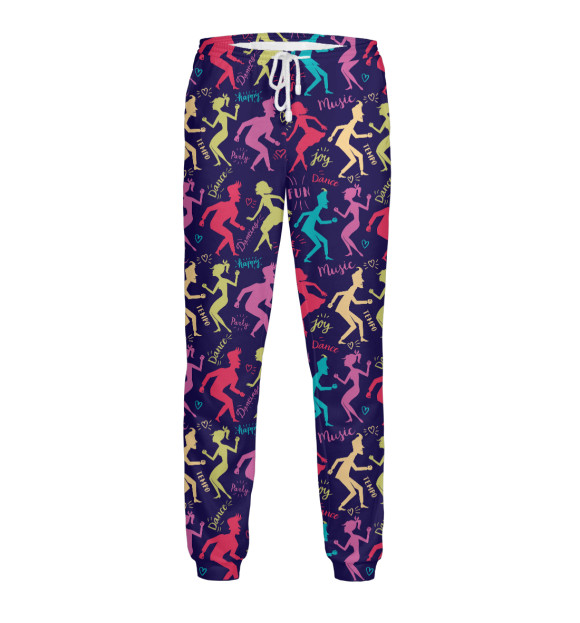 Мужские спортивные штаны с изображением Дискотека цвета Белый