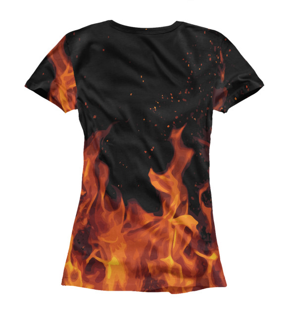 Женская футболка с изображением Роблокс огонь | Пожарный цвета Белый