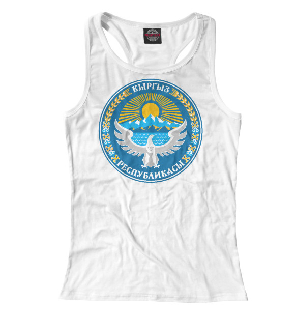 Женская майка-борцовка с изображением Кыргыз цвета Белый
