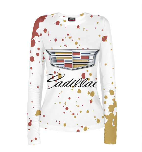 Женский лонгслив с изображением Cadillac цвета Белый