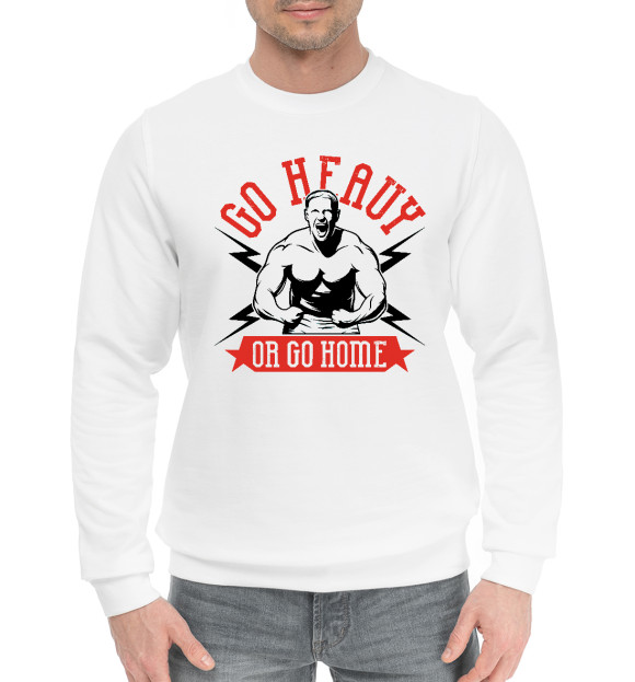 Мужской хлопковый свитшот с изображением Качайся или Вали цвета Белый