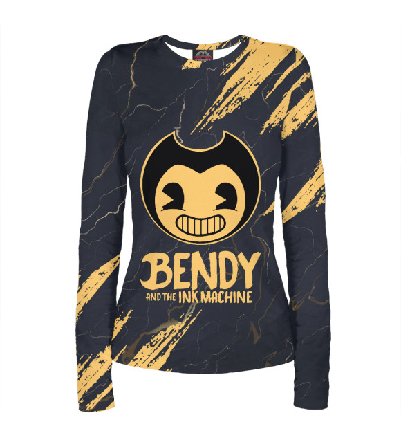 Женский лонгслив с изображением Bendy and the ink machine цвета Белый