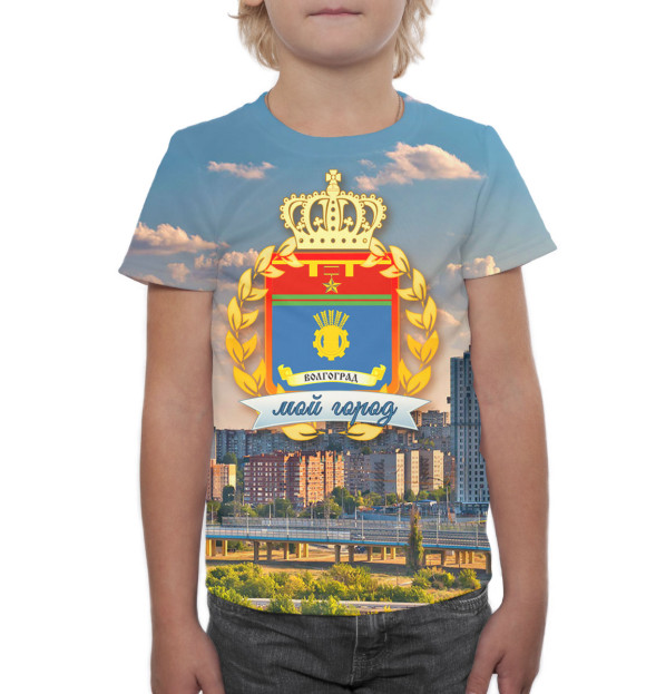 Футболка для мальчиков с изображением Волгоград цвета Белый