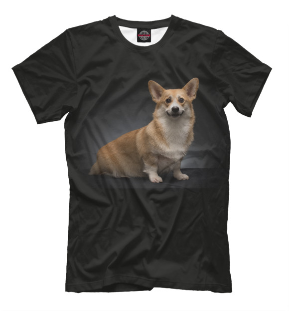 Мужская футболка с изображением Corgi dog цвета Белый