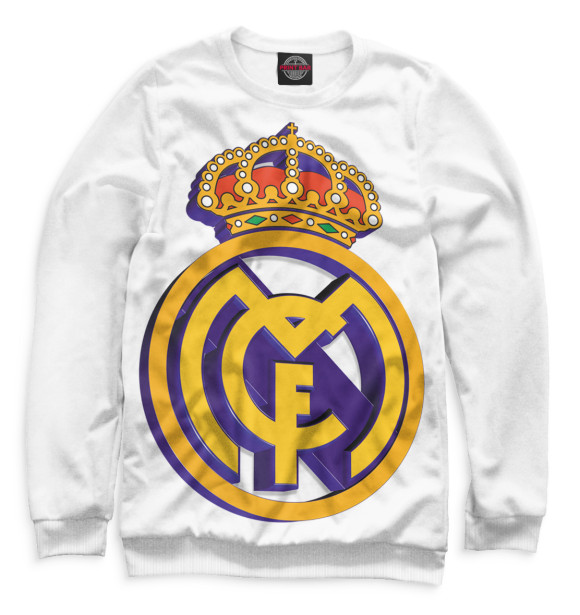 Мужской свитшот с изображением Real Madrid цвета Белый
