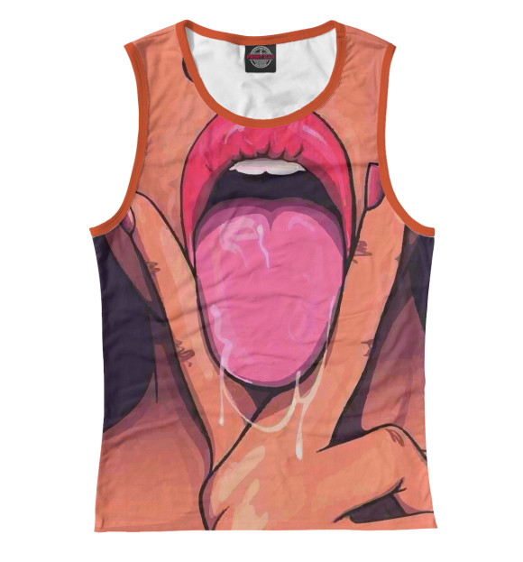 Майка для девочки с изображением Язык цвета Белый