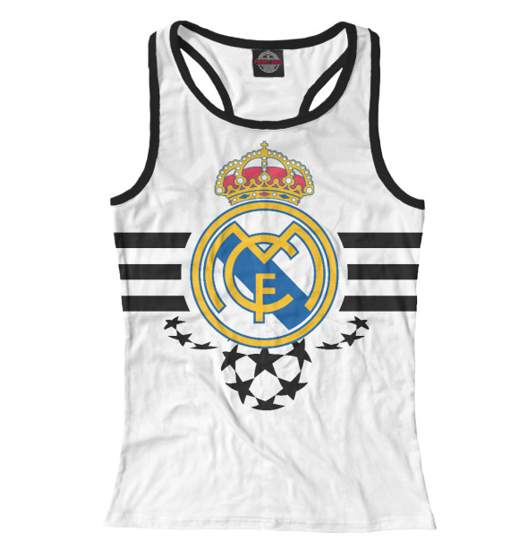 Женская майка-борцовка с изображением Real Madrid цвета Белый