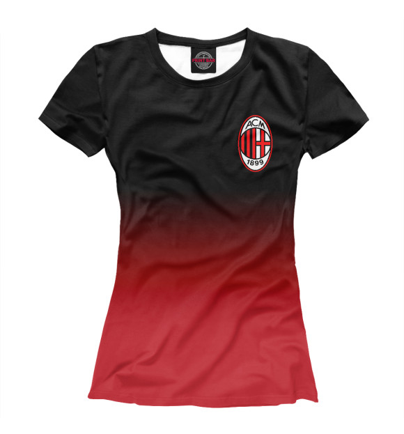 Женская футболка с изображением Milan Red&Black цвета Белый