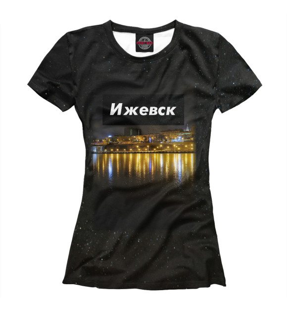 Женская футболка с изображением Ижевск цвета Белый