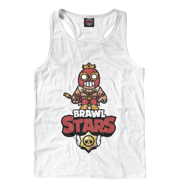 Мужская майка-борцовка с изображением Brawl Stars цвета Белый