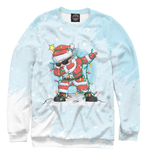 Мужской свитшот с изображением Santa Dabbing цвета Белый