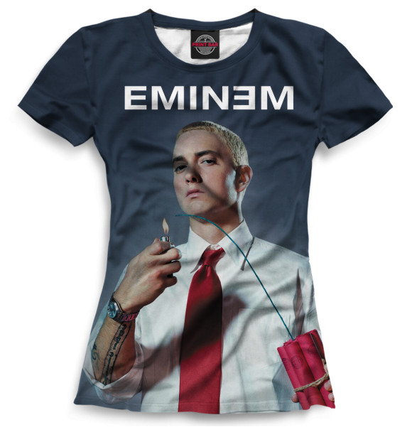 Футболка для девочек с изображением Eminem цвета Белый