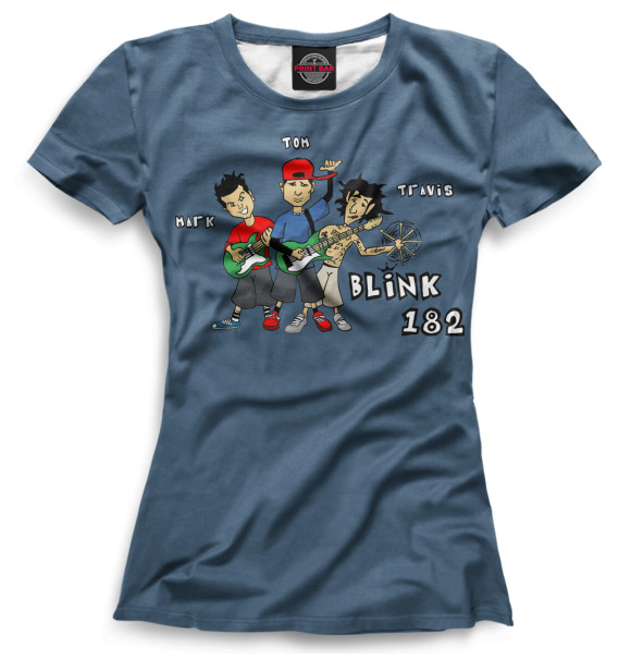 Футболка для девочек с изображением blink-182 цвета Белый