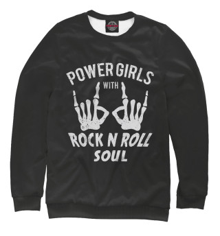 Женский свитшот Power Girls with Rock n Roll