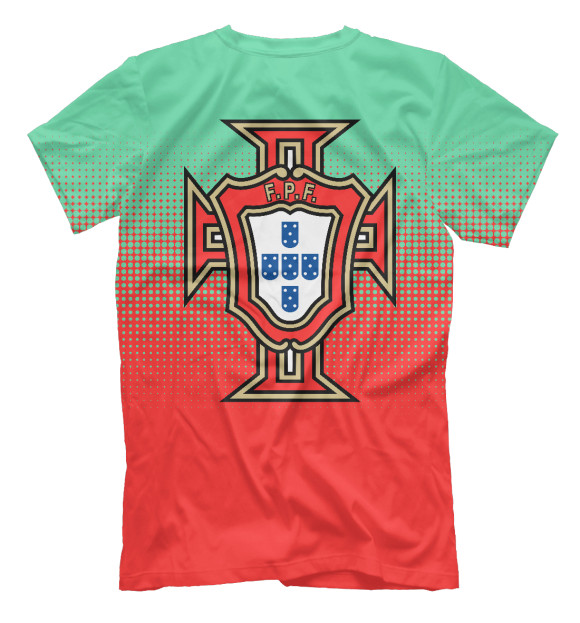 Мужская футболка с изображением Португалия цвета Белый